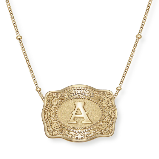 SpurWest Mini Belt Buckle Necklace (Initial)