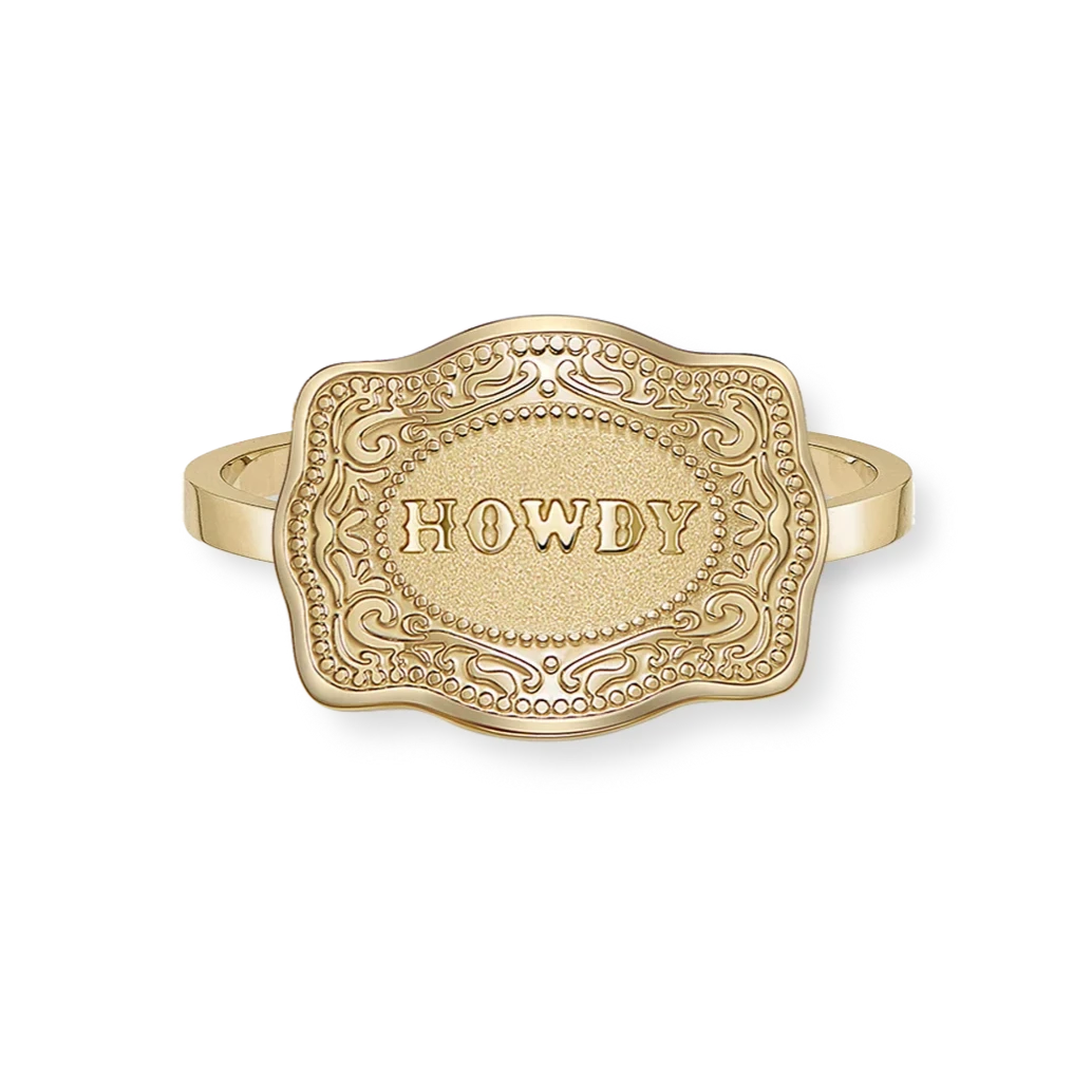 SpurWest Mini Belt Buckle Ring (Howdy)